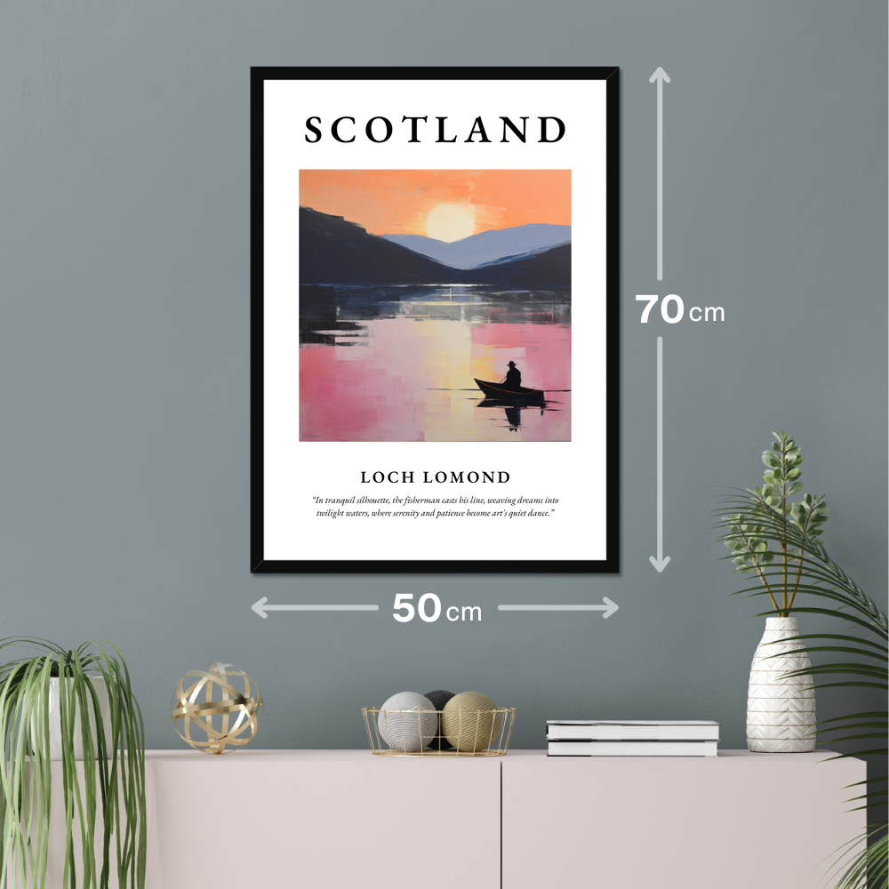 Poster of Loch Lomond hanging on a wall