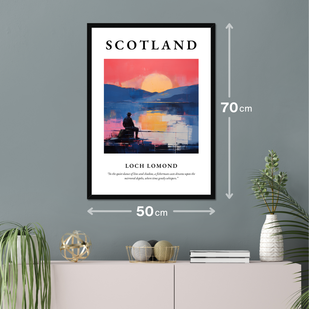 Poster of Loch Lomond hanging on a wall