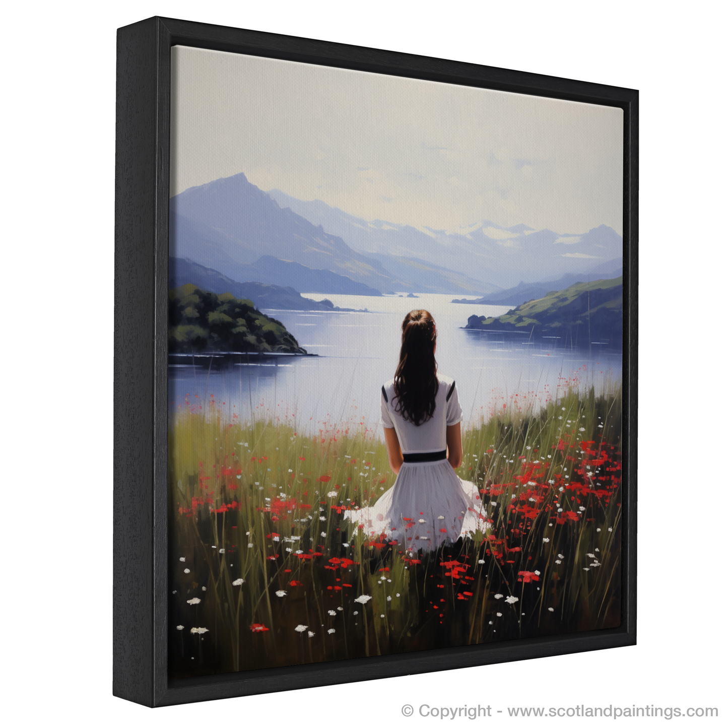 Painting and Art Print of Wildflowers by Loch Lomond entitled "Wildflowers by Loch Lomond: A Tranquil Scottish Retreat".