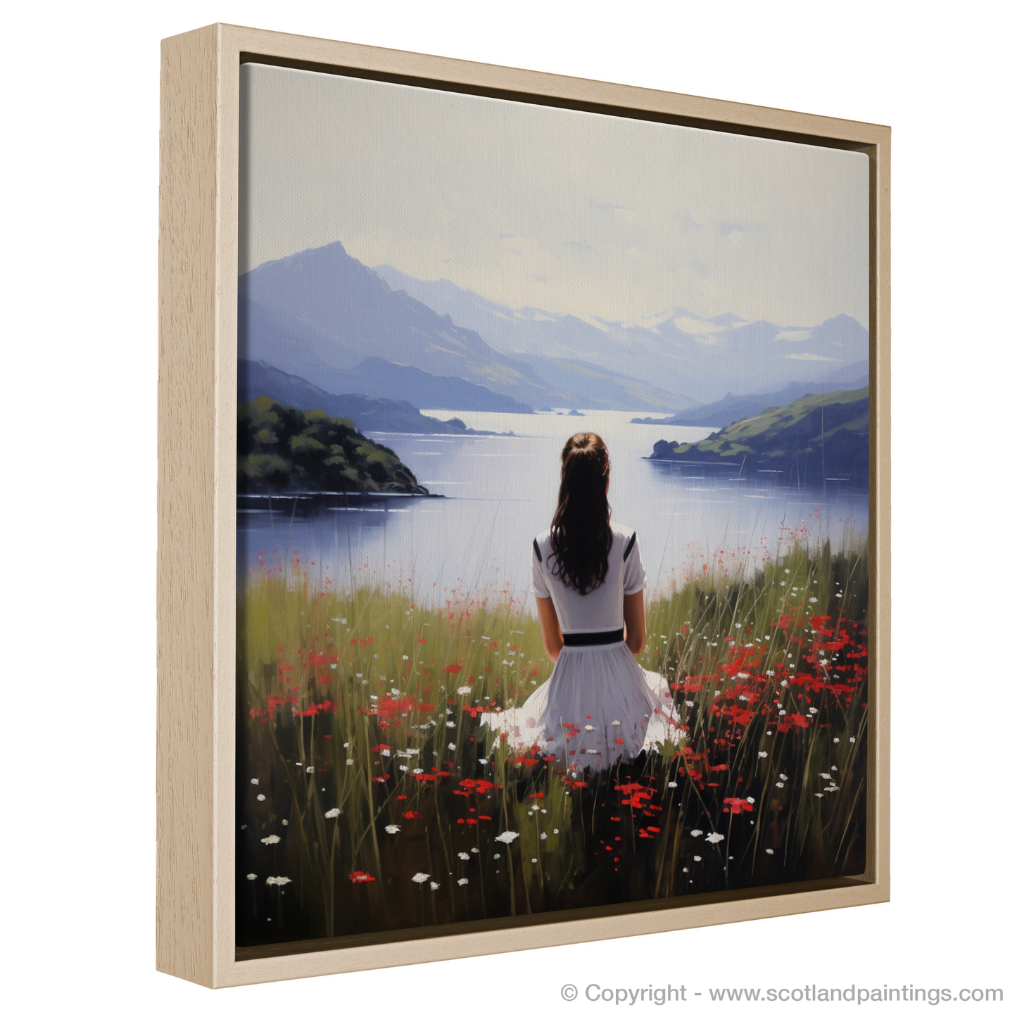 Painting and Art Print of Wildflowers by Loch Lomond entitled "Wildflowers by Loch Lomond: A Tranquil Scottish Retreat".
