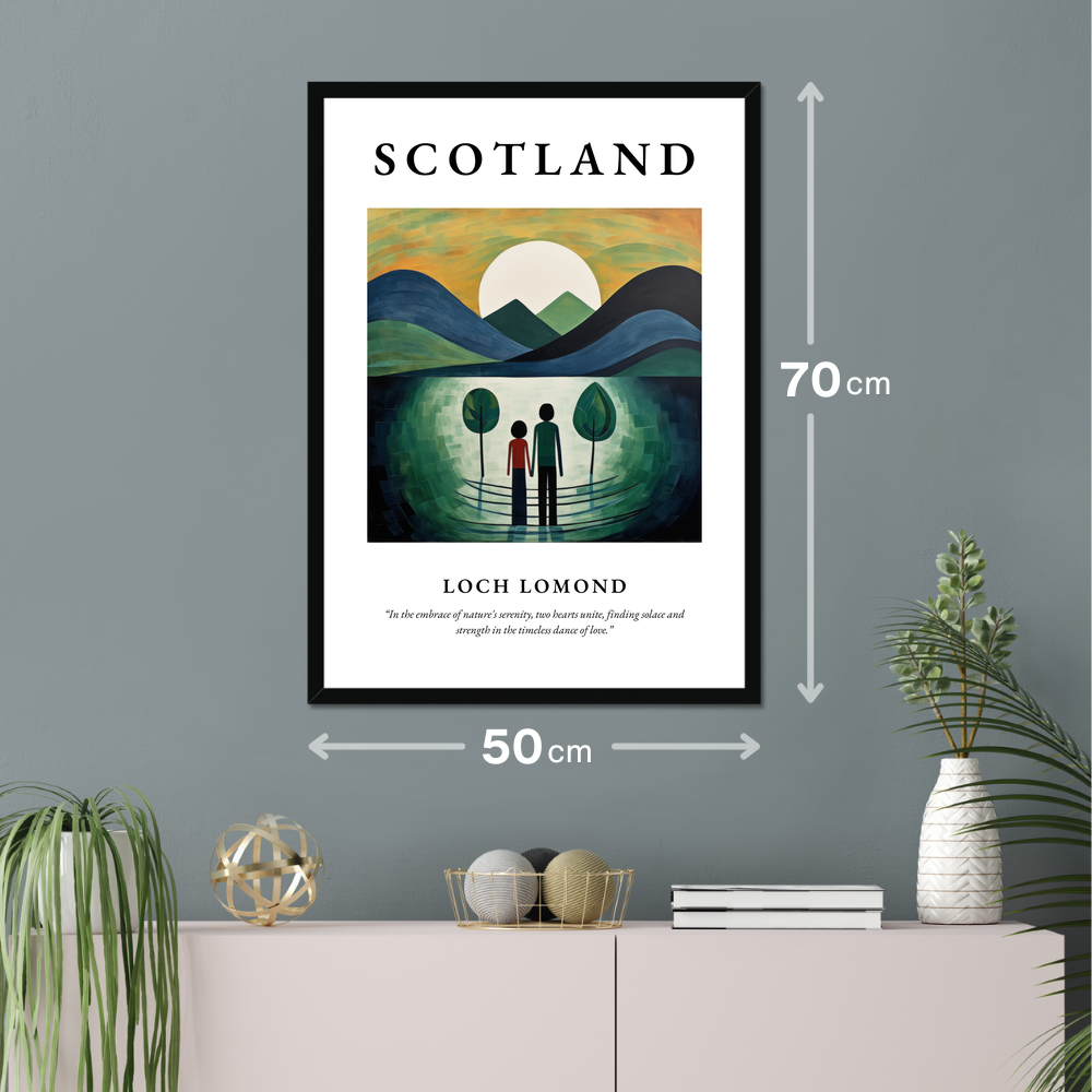 Poster of Loch Lomond hanging on a wall