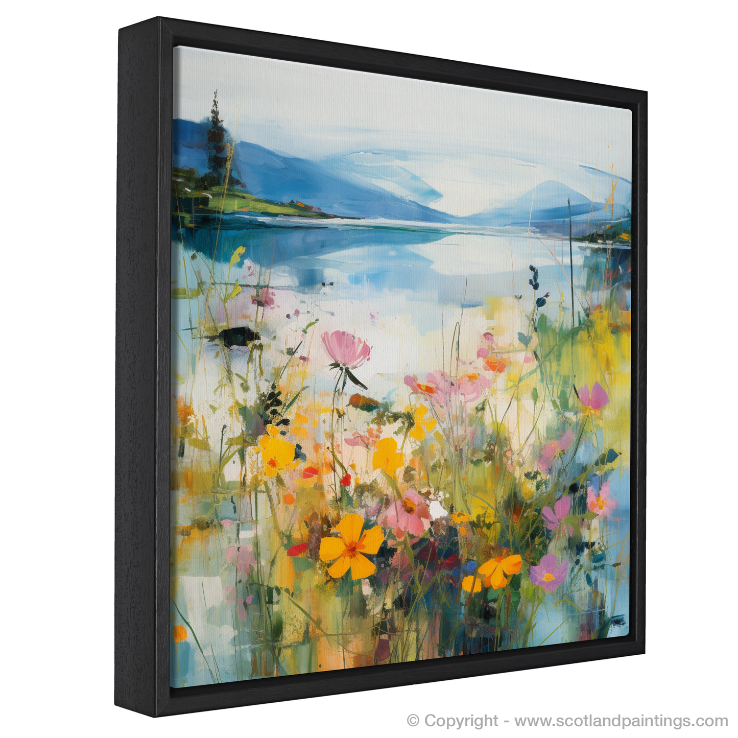 Painting and Art Print of Wildflowers by Loch Lomond. Wildflowers Dance by Loch Lomond.