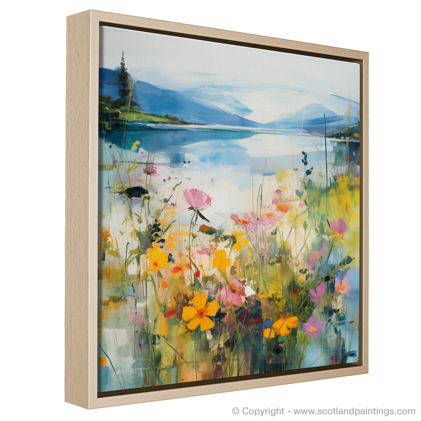 Painting and Art Print of Wildflowers by Loch Lomond. Wildflowers Dance by Loch Lomond.