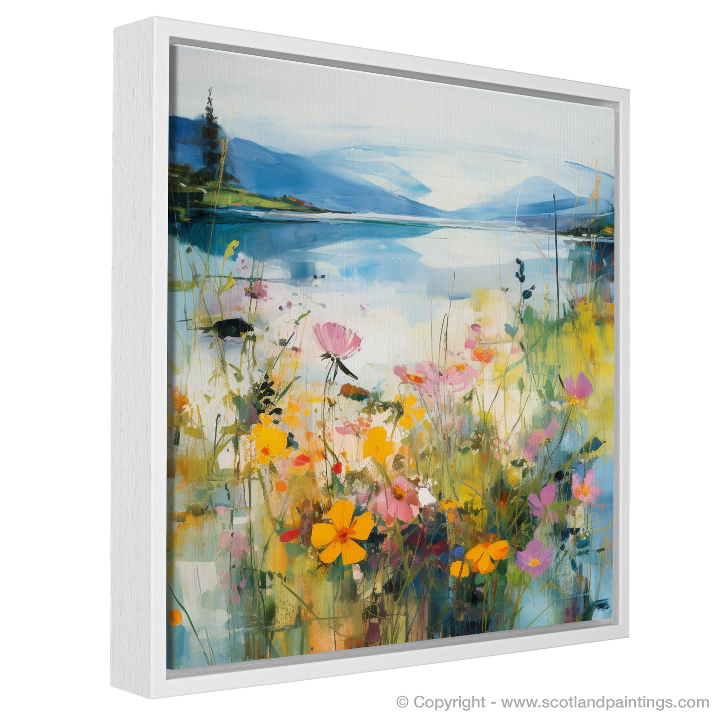 Painting and Art Print of Wildflowers by Loch Lomond. Wildflowers Dance by Loch Lomond.