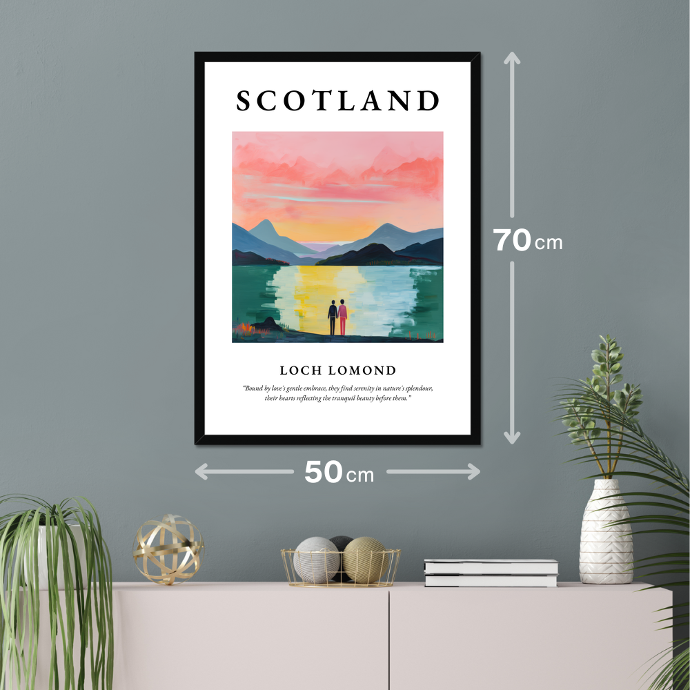 Poster of Loch Lomond hanging on a wall