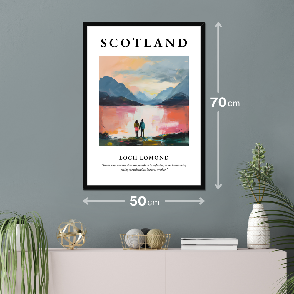 Poster of Loch Lomond hanging on a wall