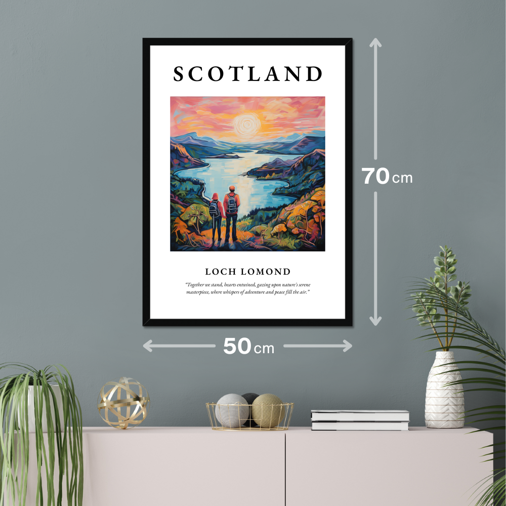 Poster of Loch Lomond hanging on a wall