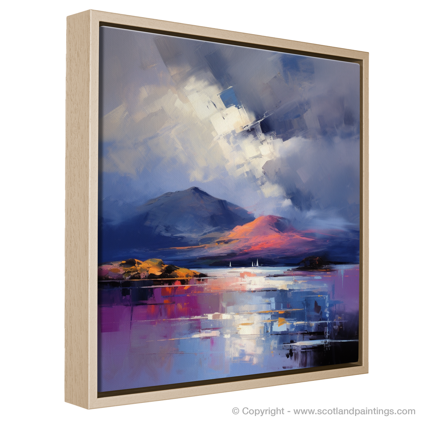 Painting and Art Print of Storm clouds above Loch Lomond. Storm's Embrace at Loch Lomond.