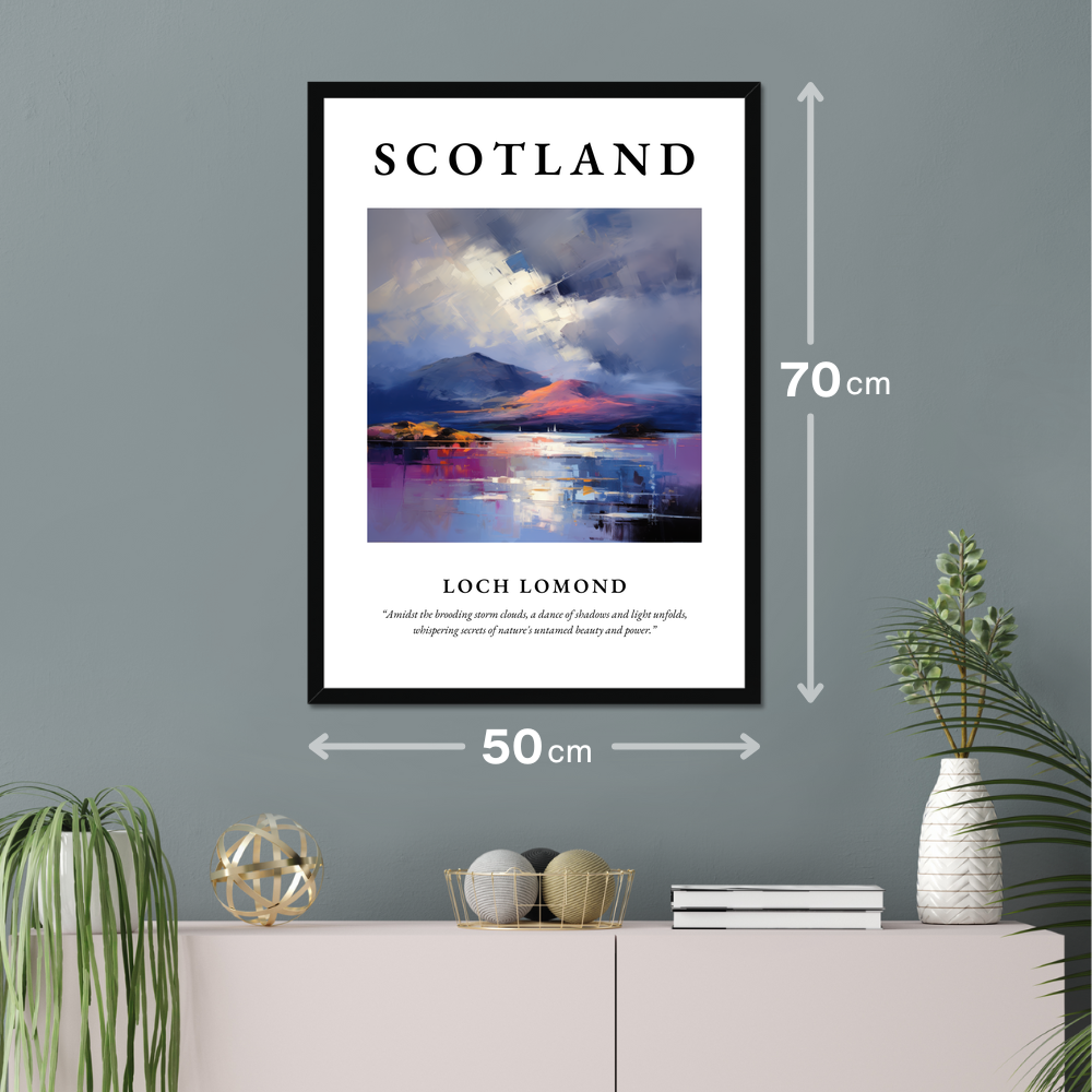 Poster of Loch Lomond hanging on a wall