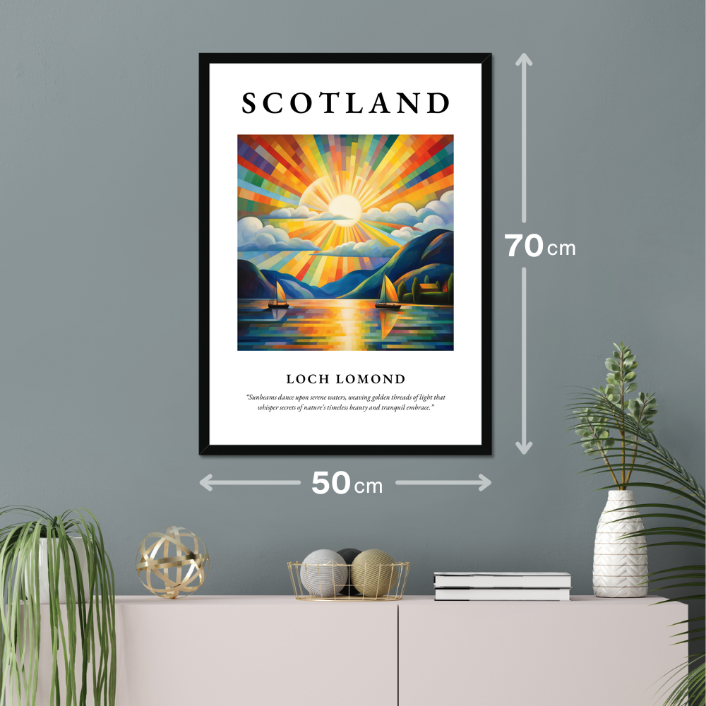 Poster of Loch Lomond hanging on a wall