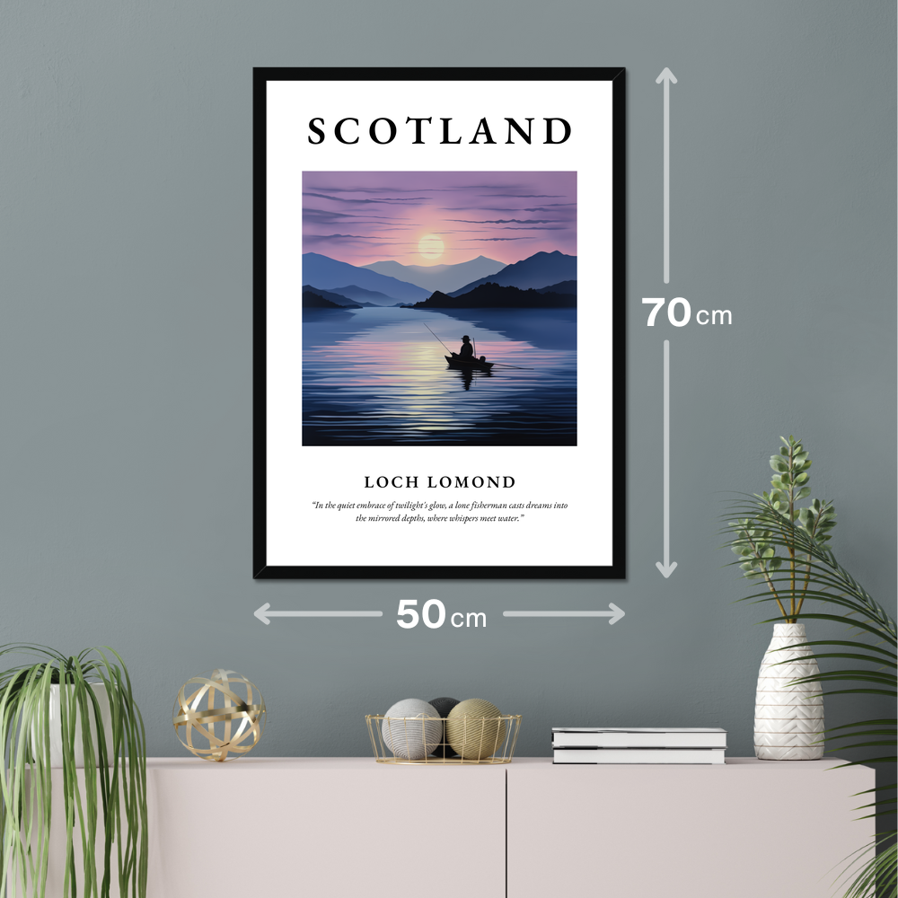 Poster of Loch Lomond hanging on a wall