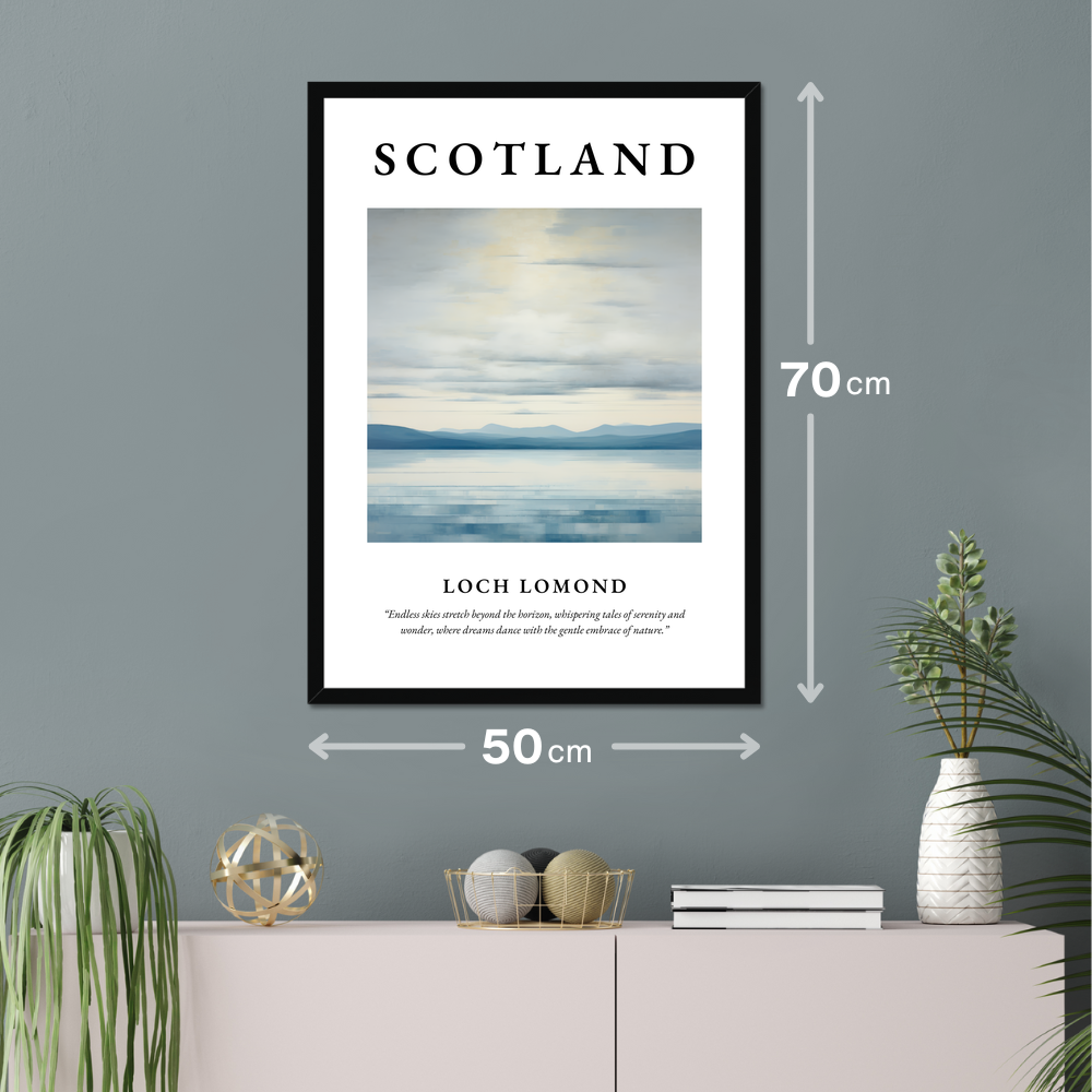 Poster of Loch Lomond hanging on a wall