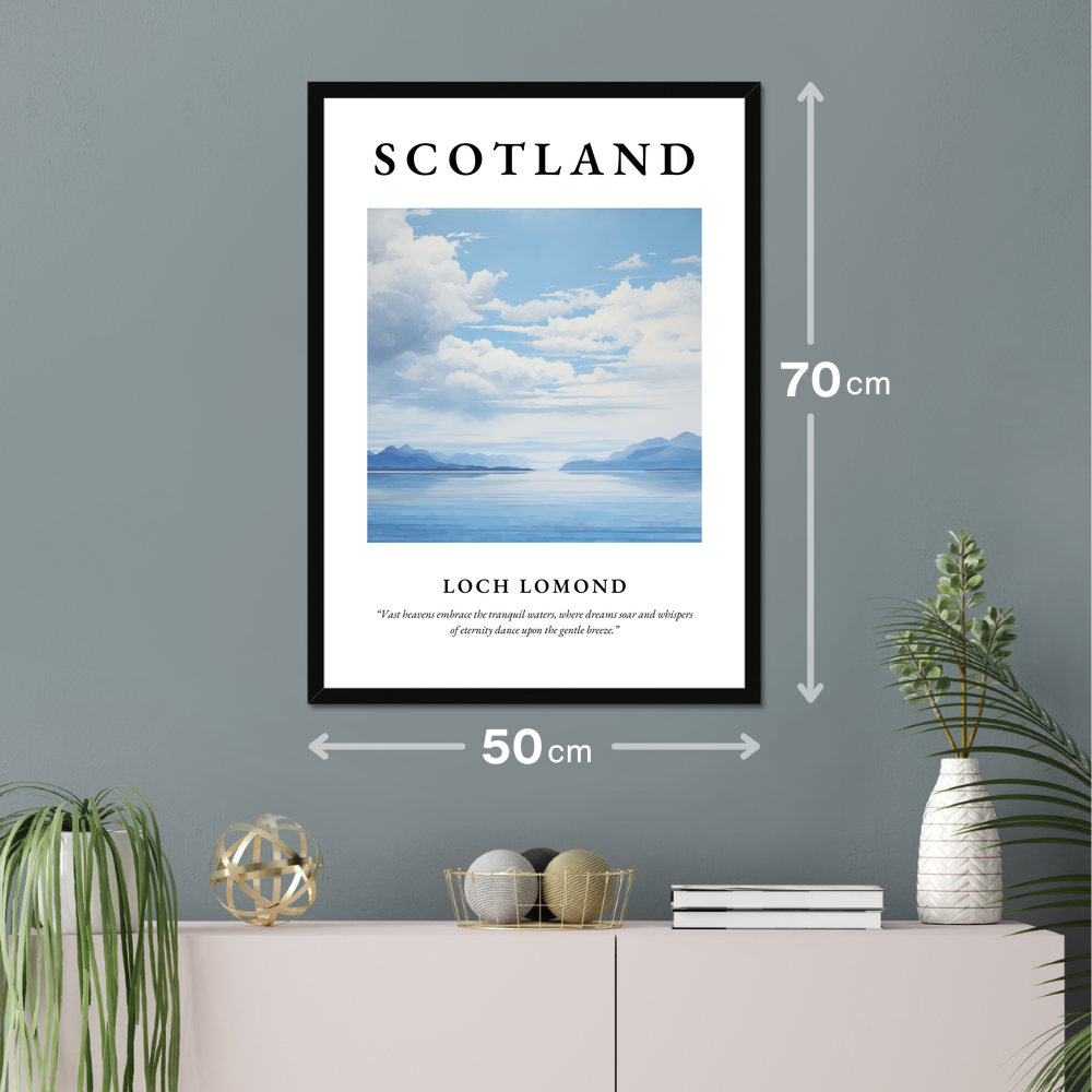 Poster of Loch Lomond hanging on a wall