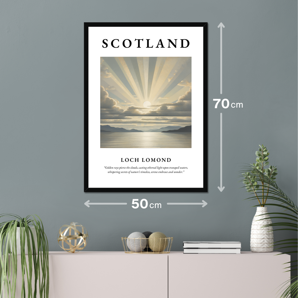 Poster of Loch Lomond hanging on a wall