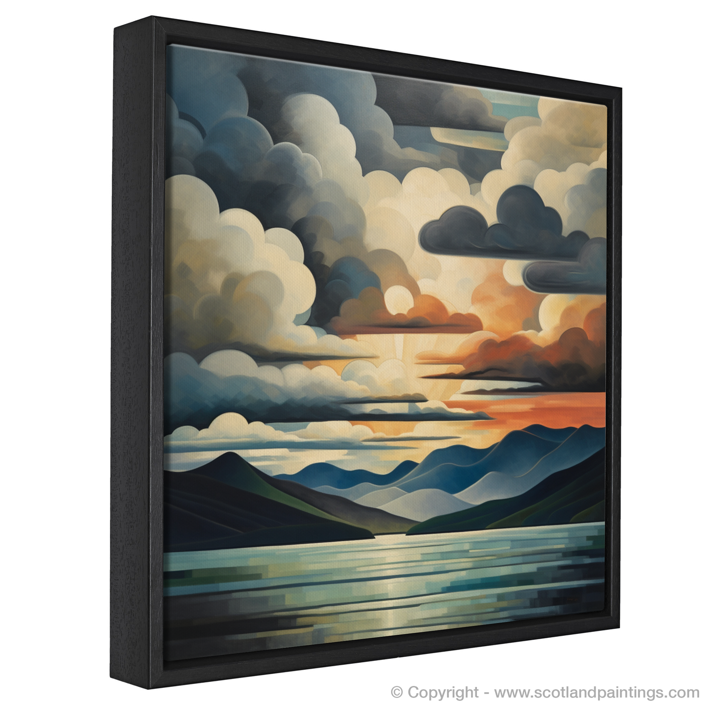 Painting and Art Print of A huge sky above Loch Lomond entitled "Abstract Rhythms of Loch Lomond".