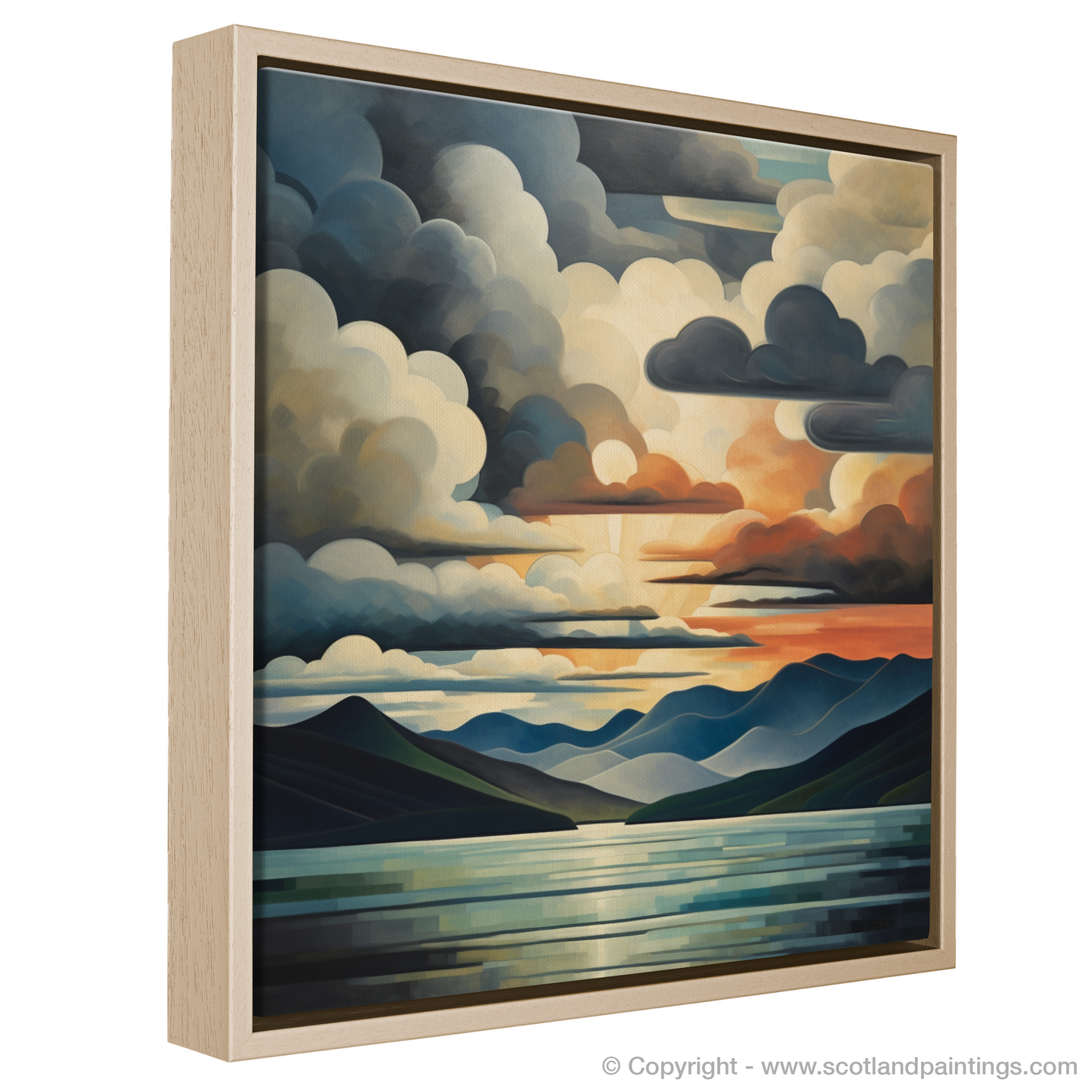 Painting and Art Print of A huge sky above Loch Lomond entitled "Abstract Rhythms of Loch Lomond".