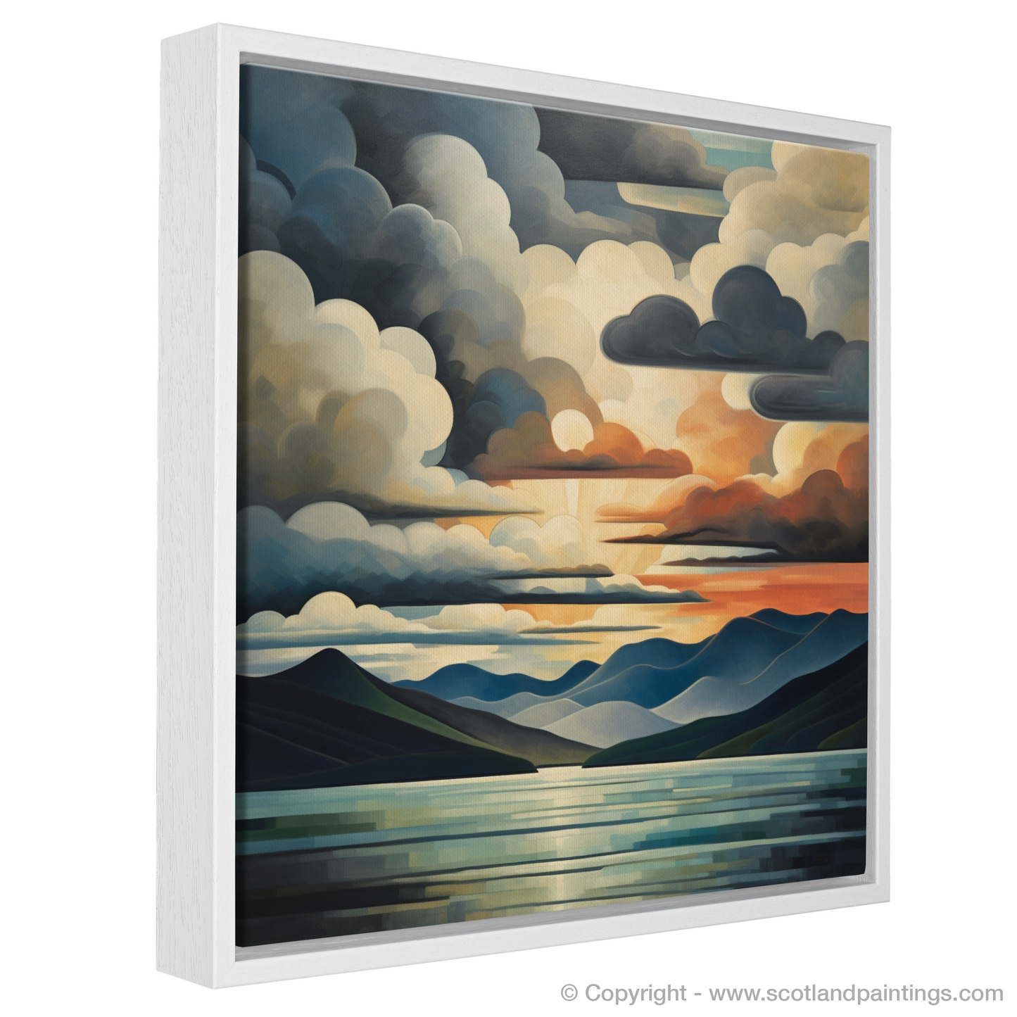 Painting and Art Print of A huge sky above Loch Lomond entitled "Abstract Rhythms of Loch Lomond".