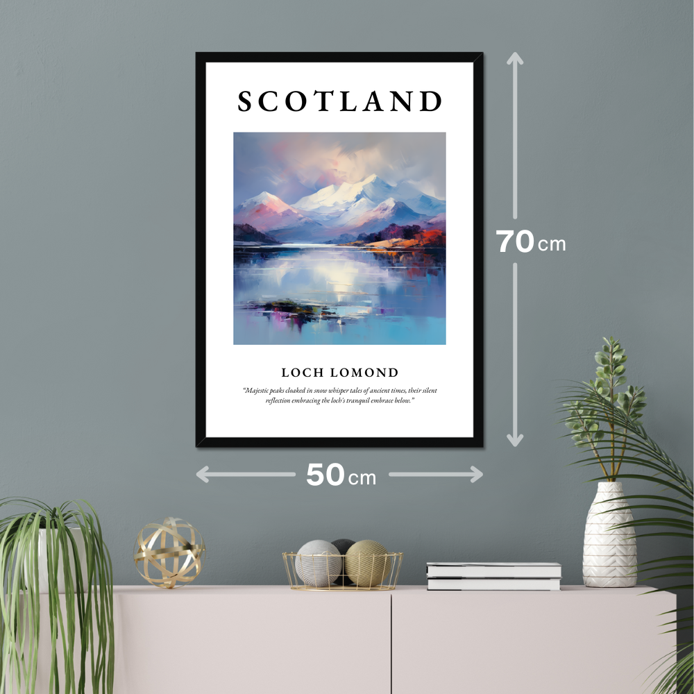 Poster of Loch Lomond hanging on a wall