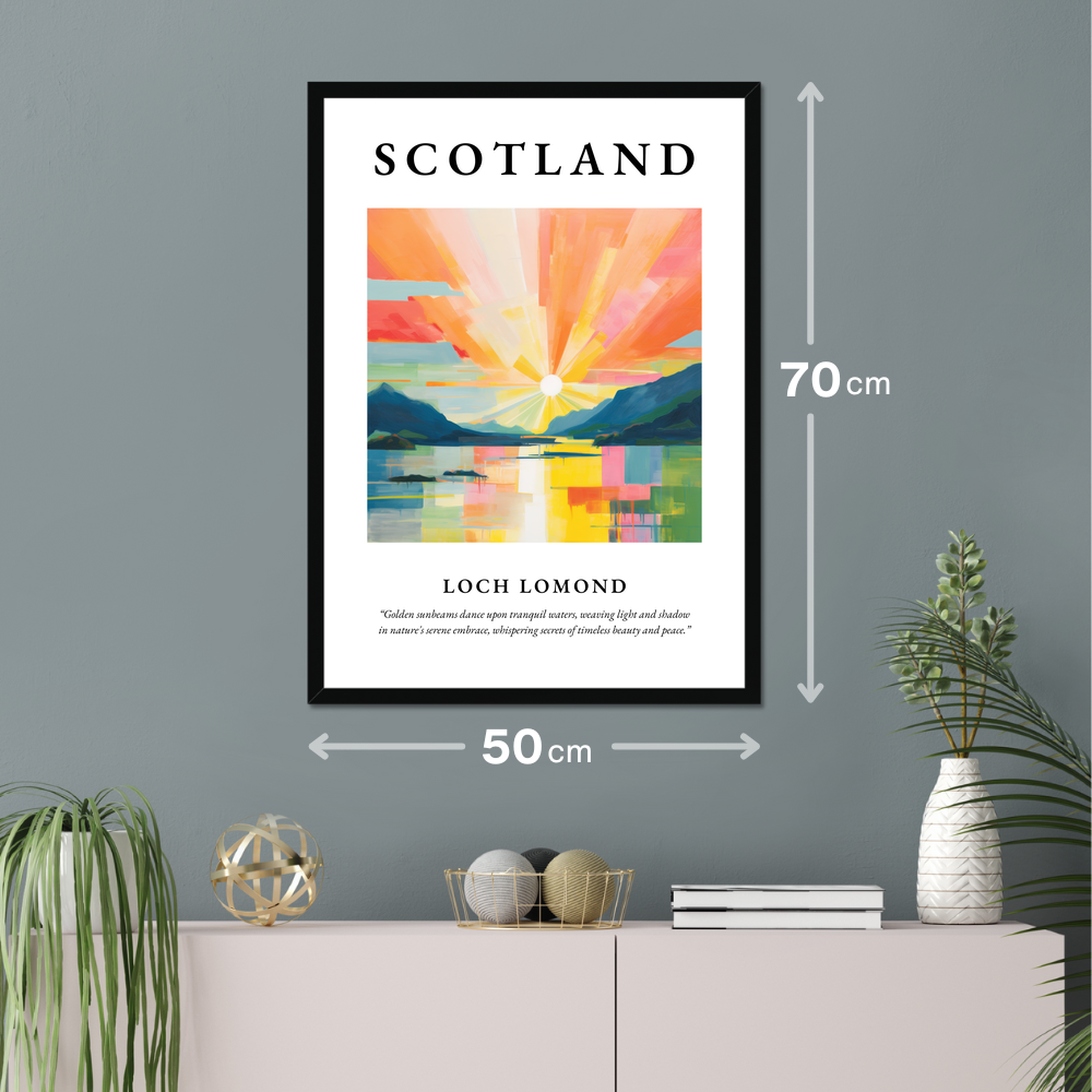 Poster of Loch Lomond hanging on a wall