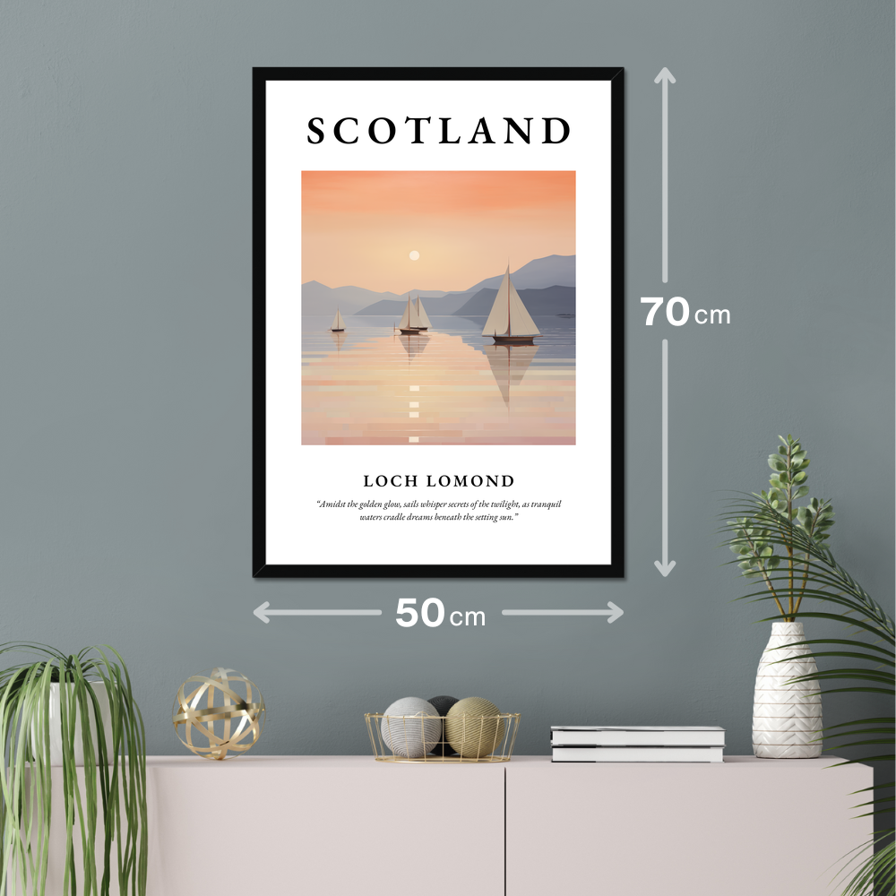 Poster of Loch Lomond hanging on a wall