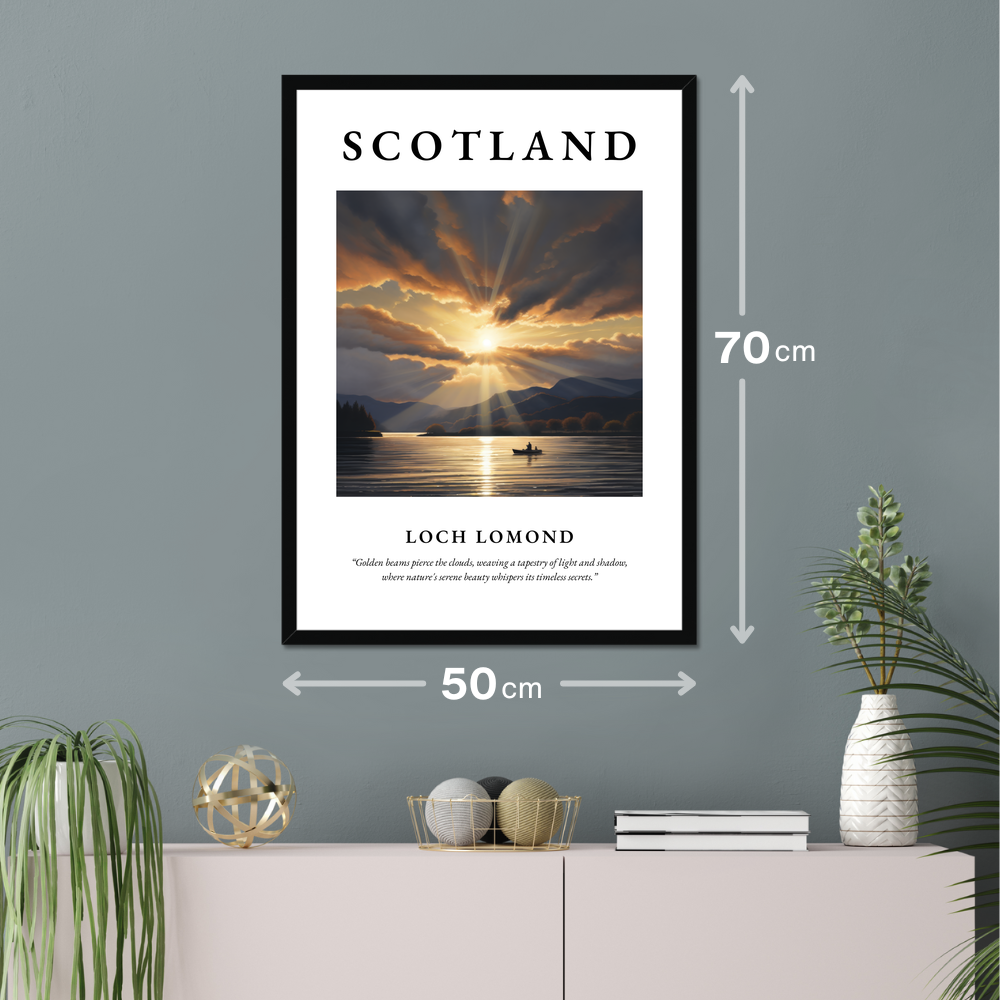 Poster of Loch Lomond hanging on a wall