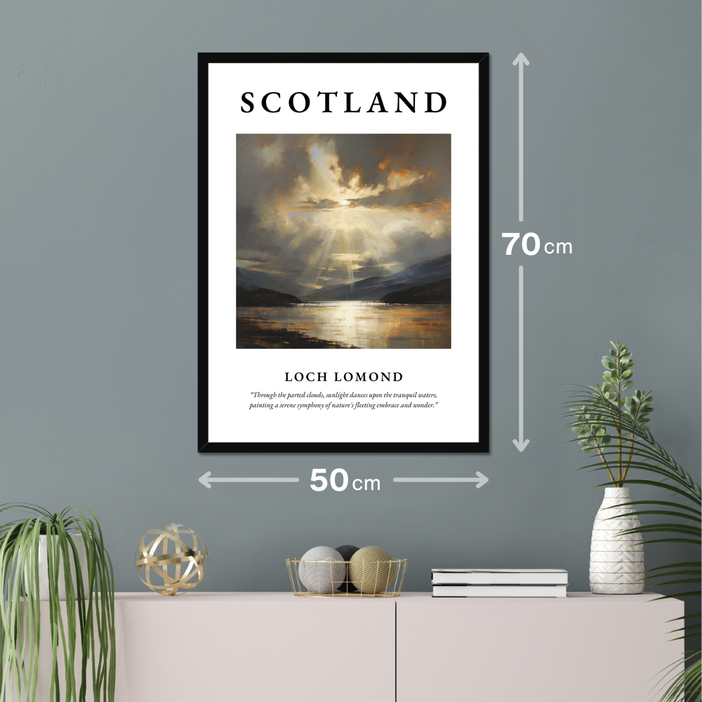 Poster of Loch Lomond hanging on a wall