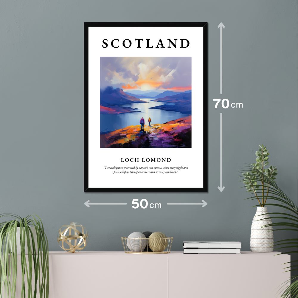 Poster of Loch Lomond hanging on a wall