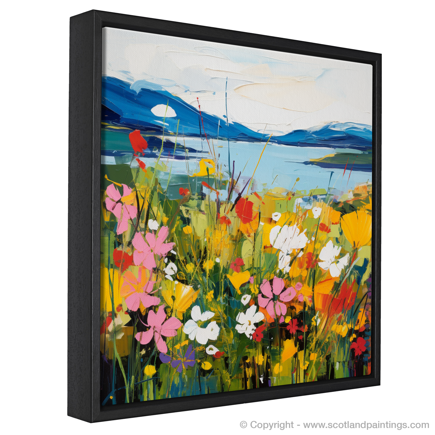 Painting and Art Print of Wildflowers by Loch Lomond entitled "Wildflowers in Bloom: An Abstract Ode to Loch Lomond".