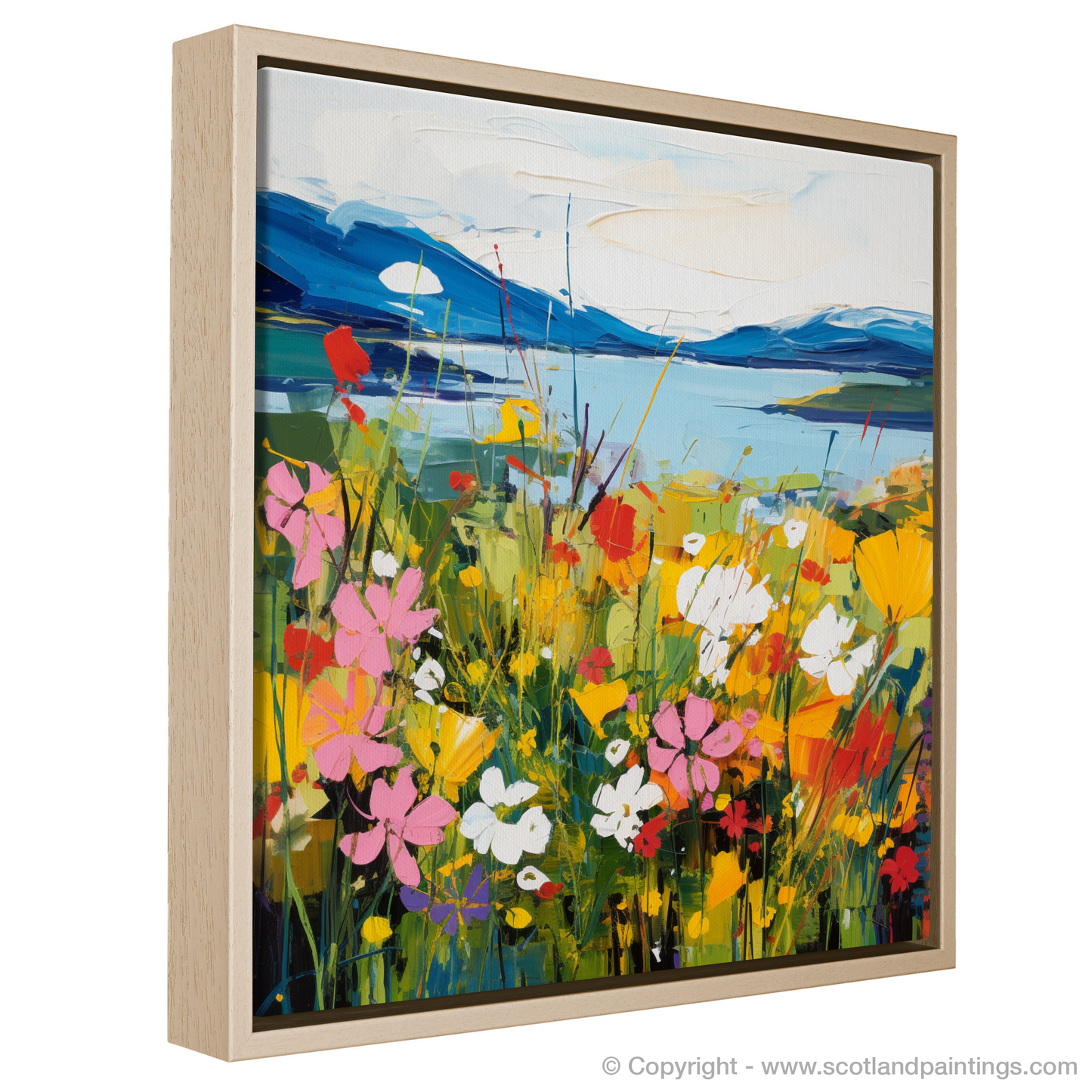 Painting and Art Print of Wildflowers by Loch Lomond entitled "Wildflowers in Bloom: An Abstract Ode to Loch Lomond".