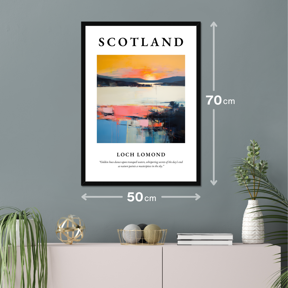 Poster of Loch Lomond hanging on a wall