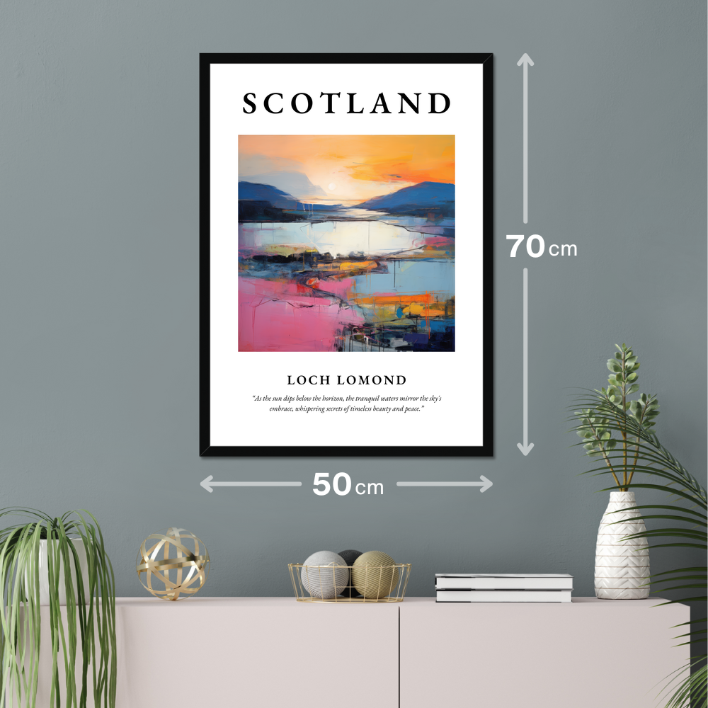 Poster of Loch Lomond hanging on a wall