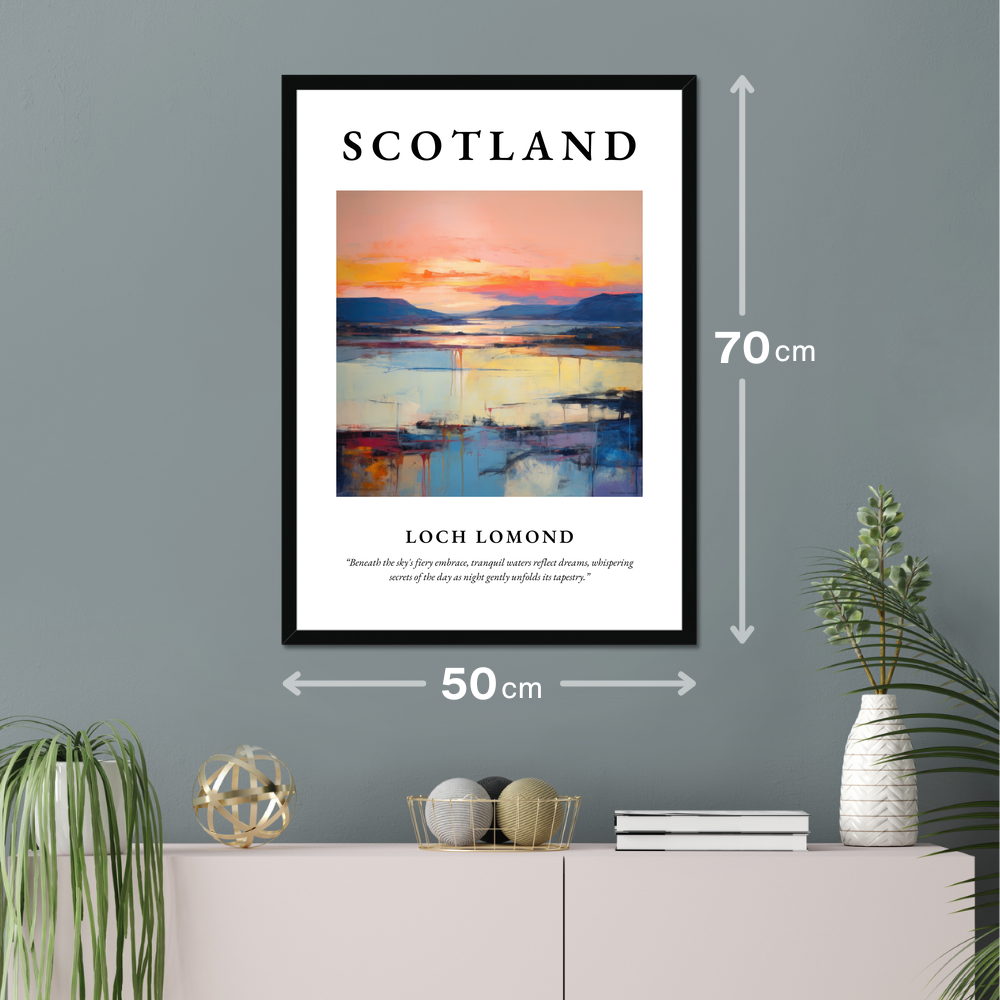 Poster of Loch Lomond hanging on a wall