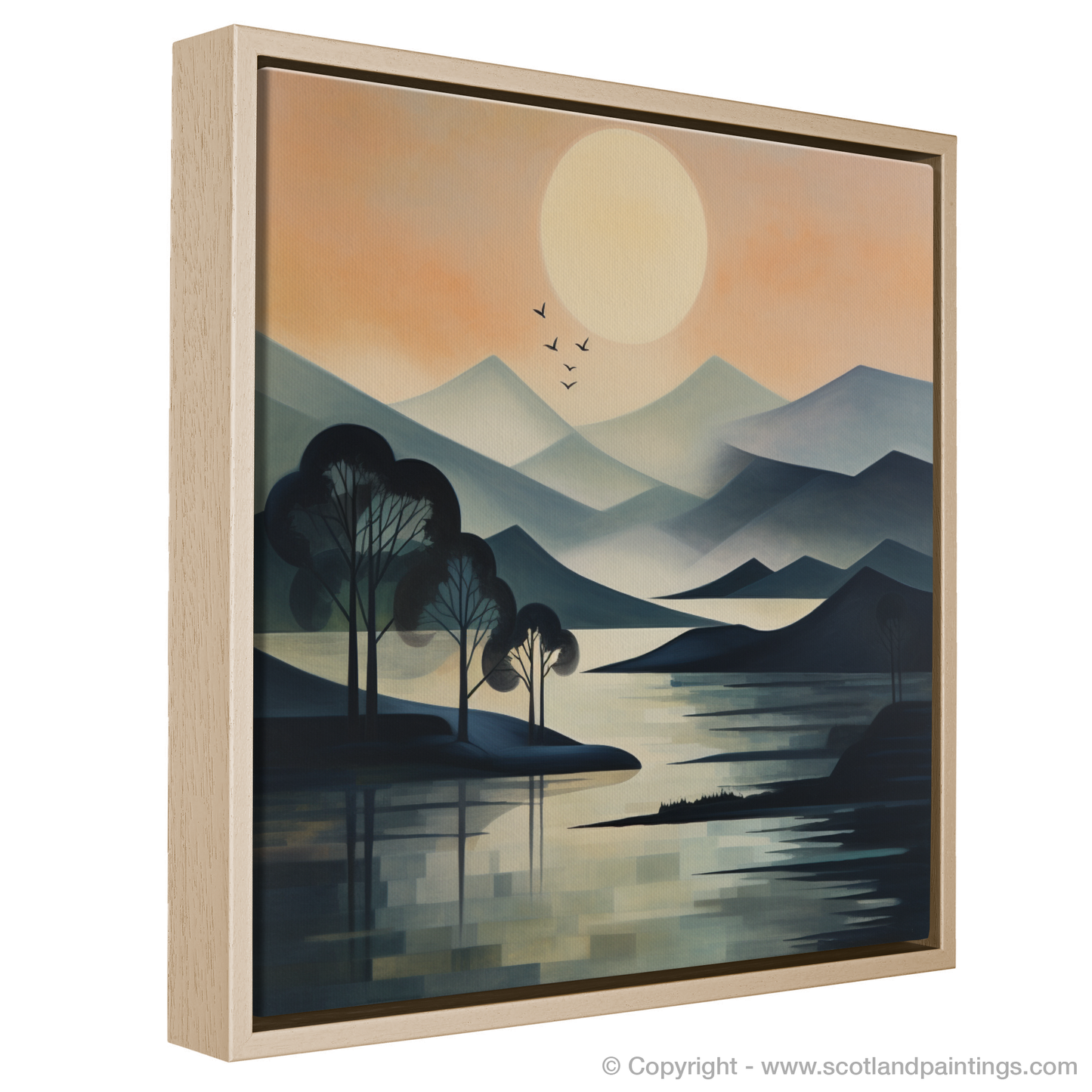 Painting and Art Print of Misty morning on Loch Lomond entitled "Misty Morning Majesty on Loch Lomond".