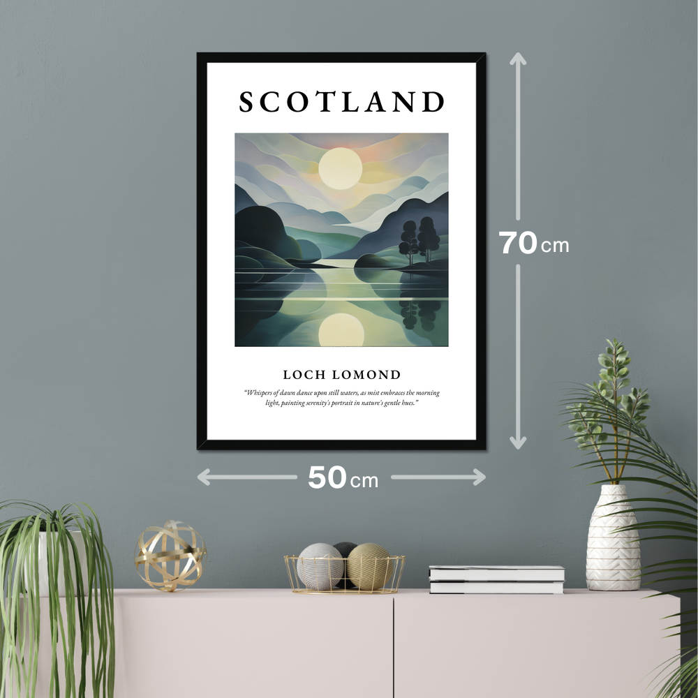 Poster of Loch Lomond hanging on a wall