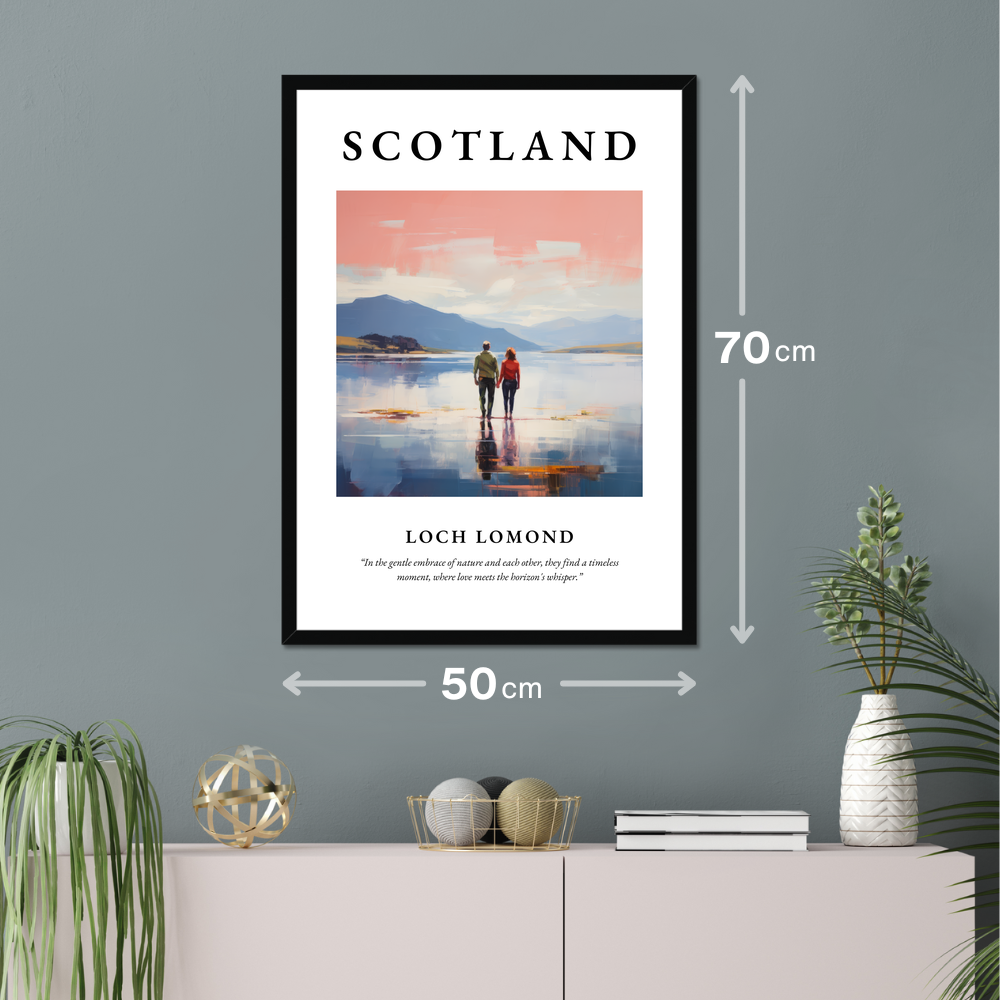 Poster of Loch Lomond hanging on a wall