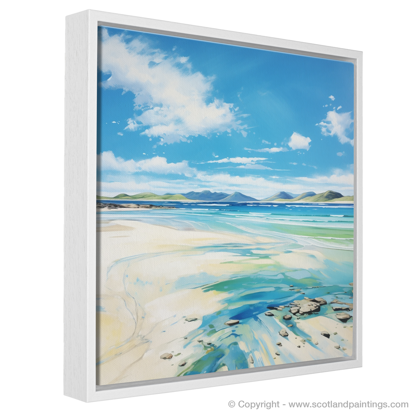 Painting and Art Print of Luskentyre Beach, Isle of Harris entitled "Luskentyre Beach Abstraction: A Symphony of Scottish Coastal Splendour".