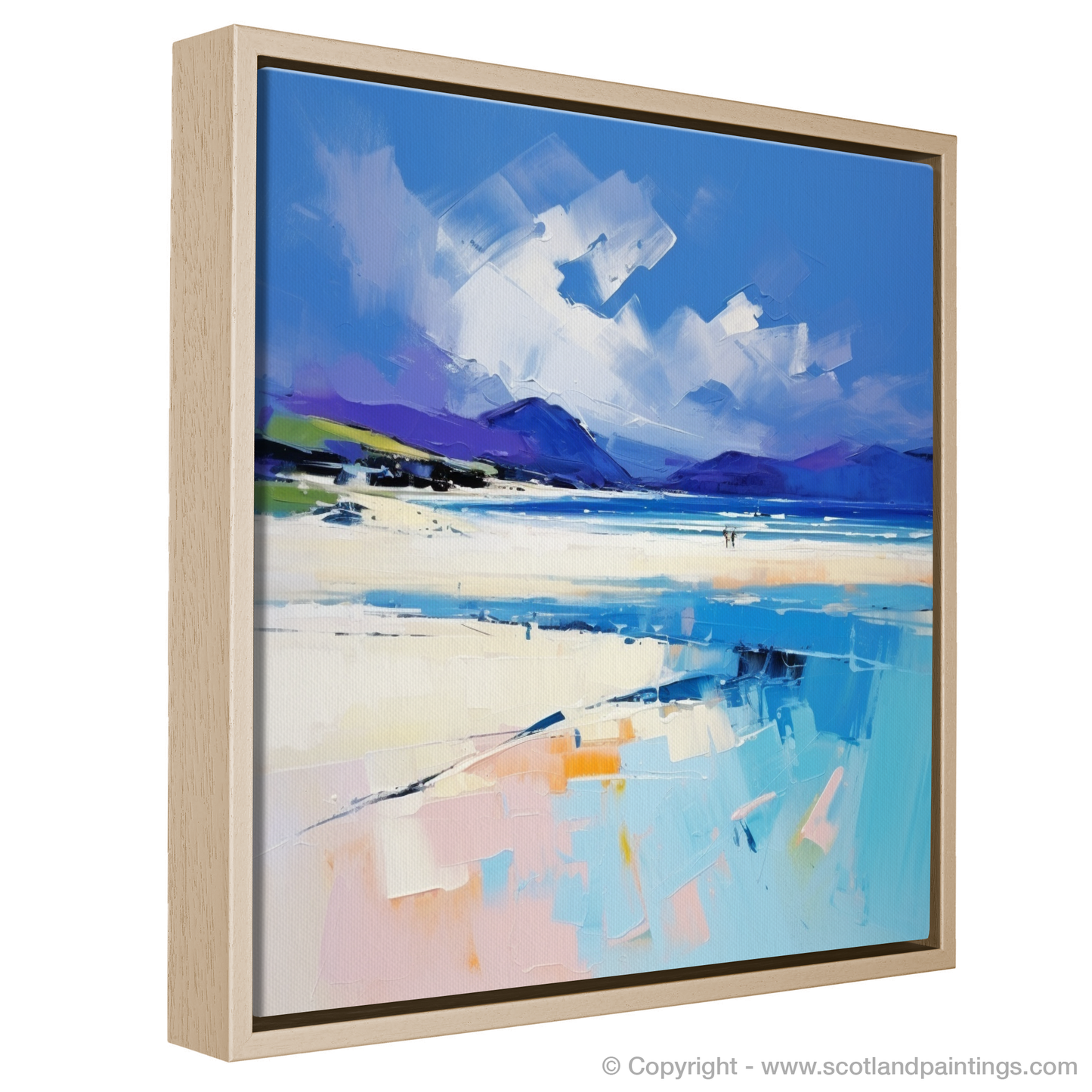 Painting and Art Print of Luskentyre Beach, Isle of Harris. Luskentyre Beach Embrace: An Expressionist Ode to Scottish Shores.