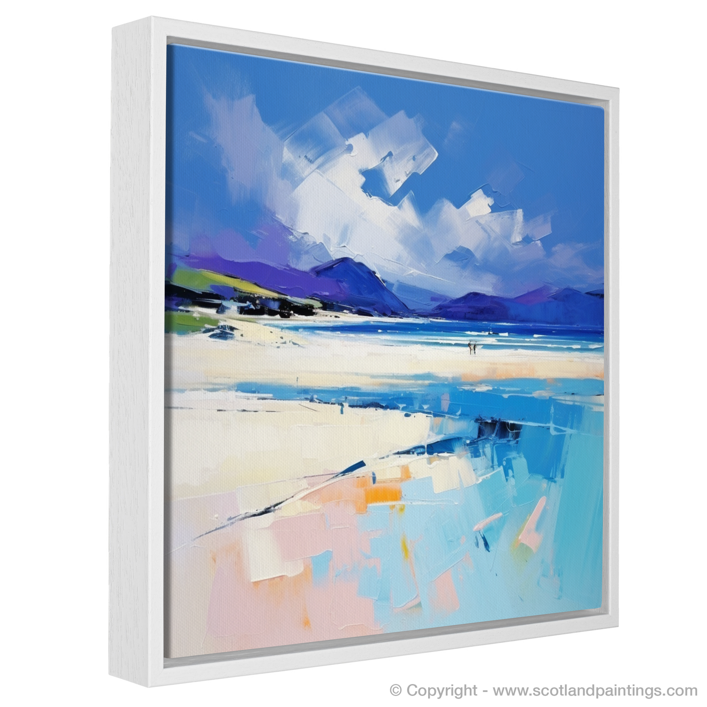 Painting and Art Print of Luskentyre Beach, Isle of Harris. Luskentyre Beach Embrace: An Expressionist Ode to Scottish Shores.