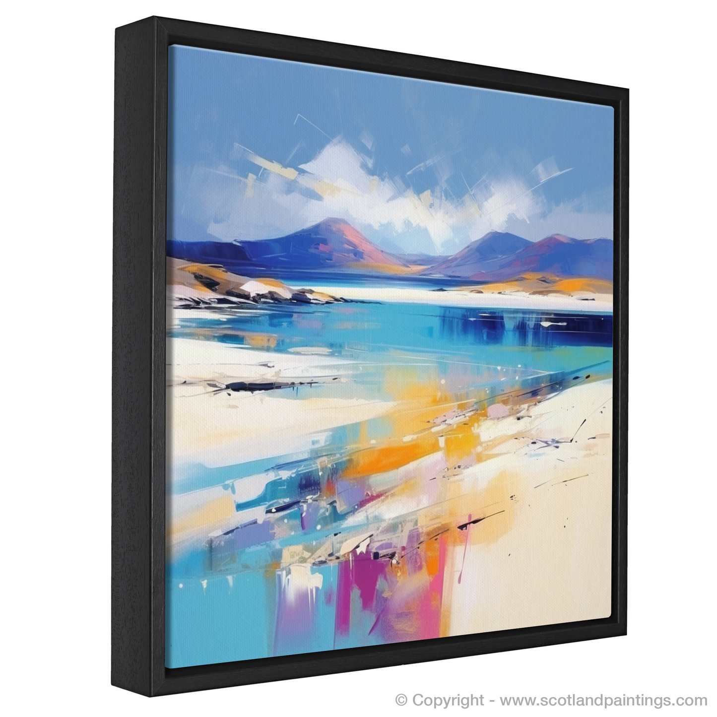 Painting and Art Print of Luskentyre Beach, Isle of Harris entitled "Luskentyre Beach: An Expressionist Ode to Scottish Shores".