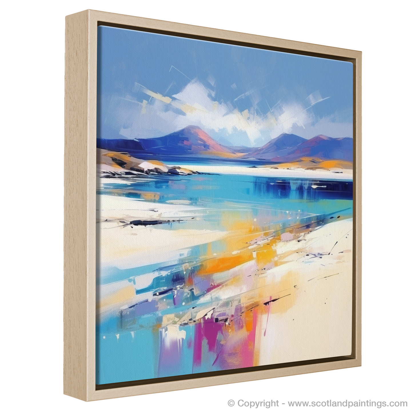 Painting and Art Print of Luskentyre Beach, Isle of Harris entitled "Luskentyre Beach: An Expressionist Ode to Scottish Shores".