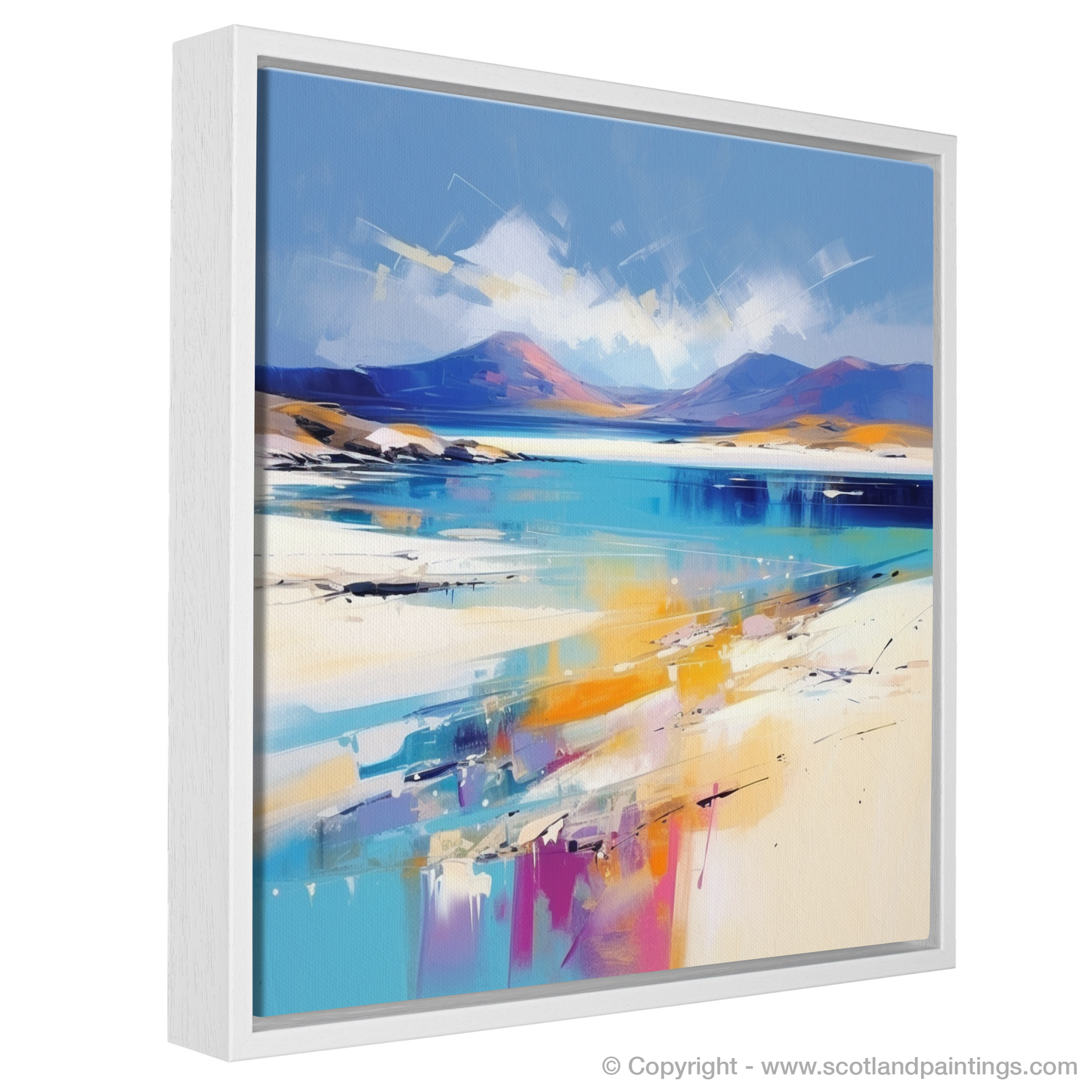 Painting and Art Print of Luskentyre Beach, Isle of Harris entitled "Luskentyre Beach: An Expressionist Ode to Scottish Shores".