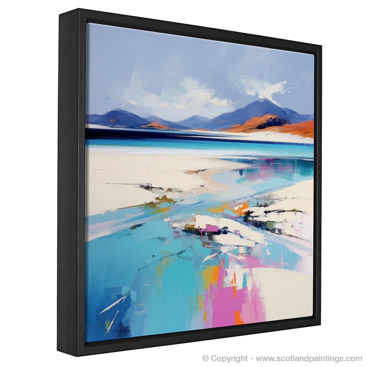 Painting and Art Print of Luskentyre Beach, Isle of Harris entitled "Vibrant Expressions of Luskentyre Beach".