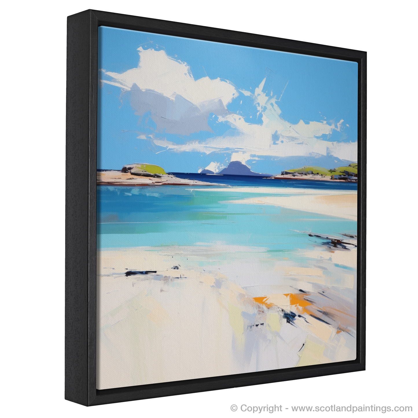 Painting and Art Print of Camusdarach Beach, Arisaig entitled "Vibrant Shores of Camusdarach Beach".