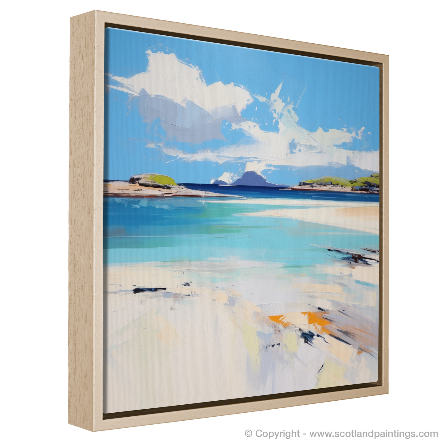 Painting and Art Print of Camusdarach Beach, Arisaig entitled "Vibrant Shores of Camusdarach Beach".