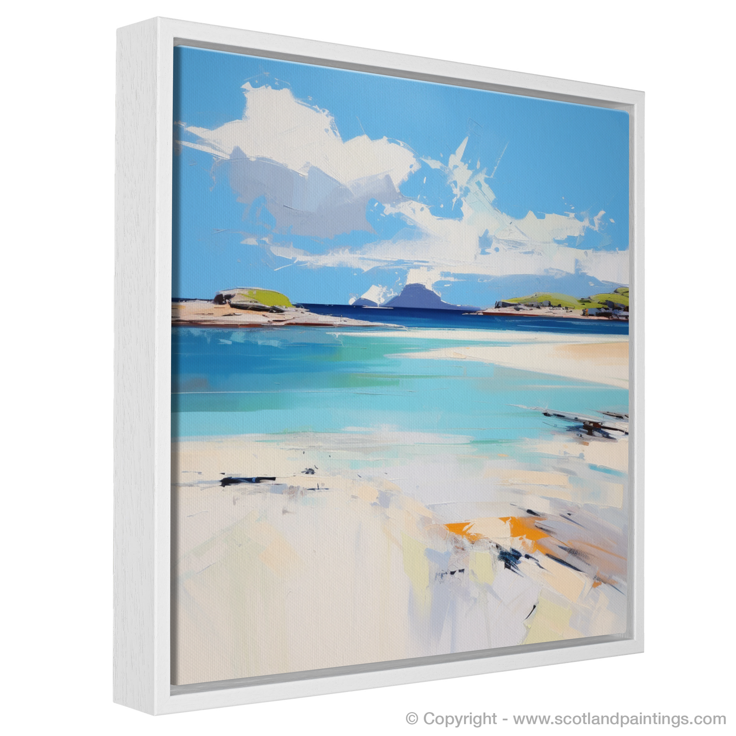 Painting and Art Print of Camusdarach Beach, Arisaig entitled "Vibrant Shores of Camusdarach Beach".