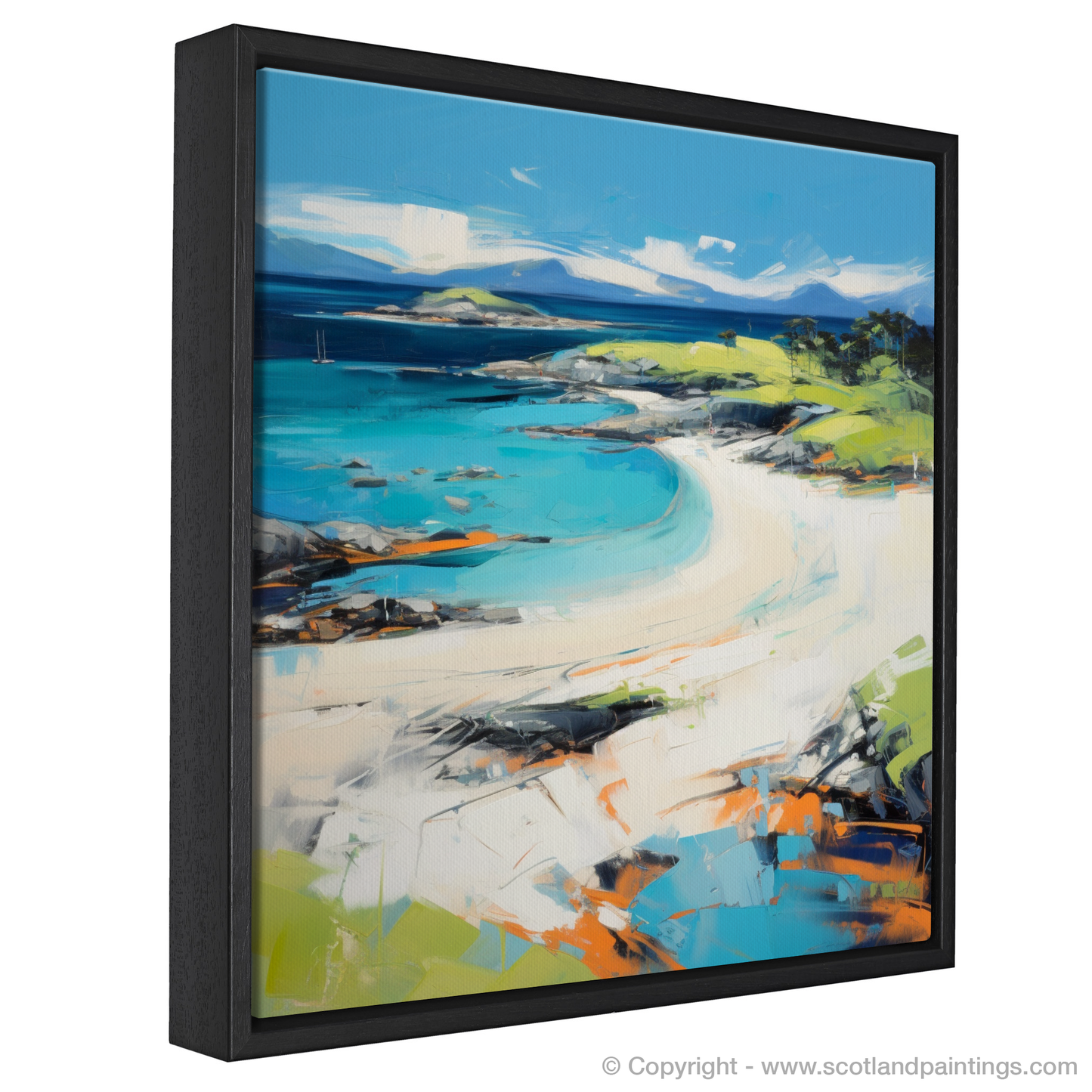 Painting and Art Print of Camusdarach Beach, Arisaig entitled "Essence of Camusdarach: An Abstract Impression of Scotland's Coastal Gem".