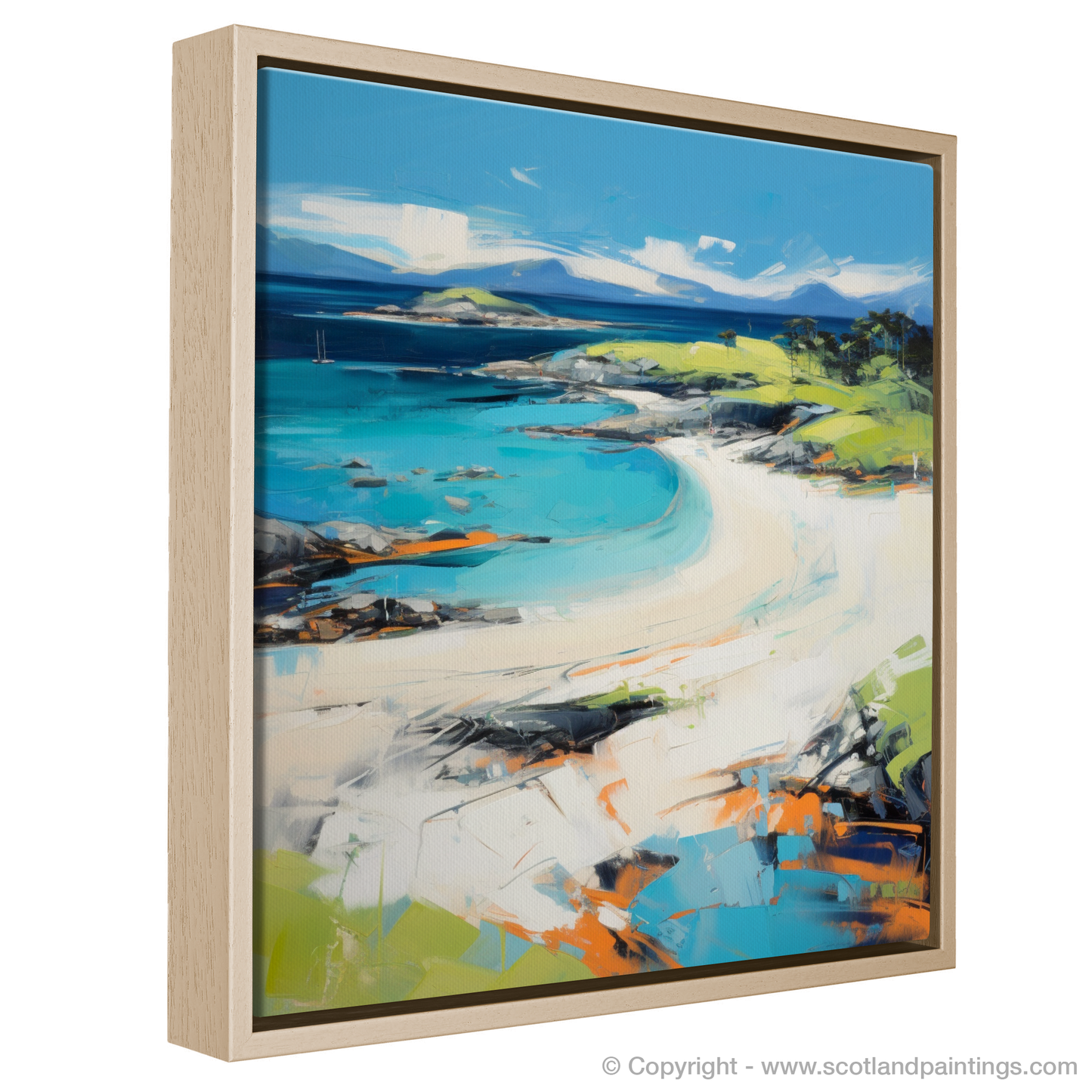 Painting and Art Print of Camusdarach Beach, Arisaig entitled "Essence of Camusdarach: An Abstract Impression of Scotland's Coastal Gem".