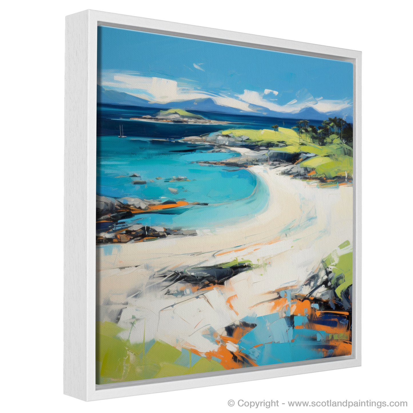 Painting and Art Print of Camusdarach Beach, Arisaig entitled "Essence of Camusdarach: An Abstract Impression of Scotland's Coastal Gem".