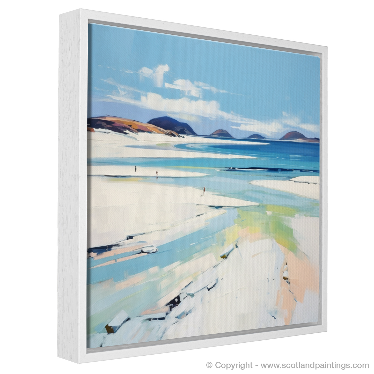 Painting and Art Print of Luskentyre Beach, Isle of Harris entitled "Luskentyre Beach Panorama: A Contemporary Ode to Scottish Majesty".