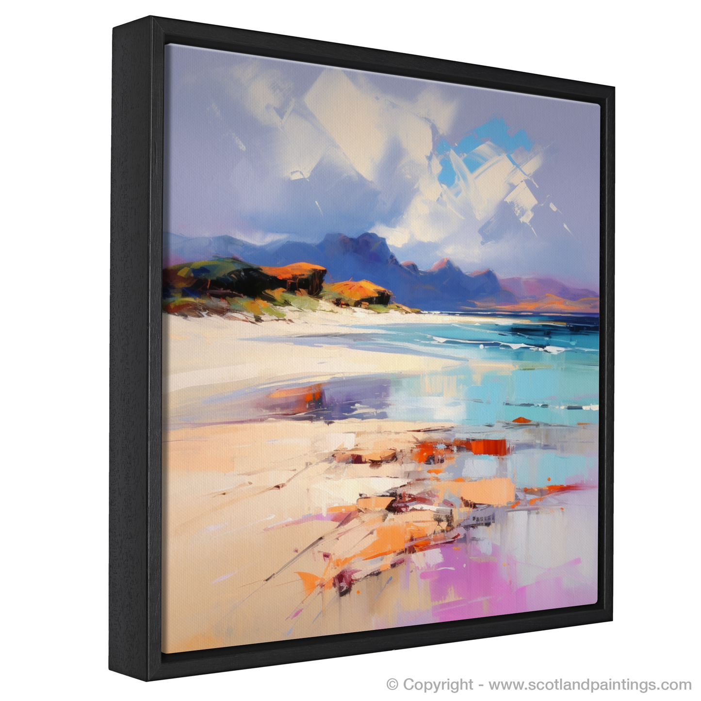 Painting and Art Print of Camusdarach Beach, Arisaig entitled "Camusdarach Beach: An Expressionist Journey into Scotland's Coastal Majesty".